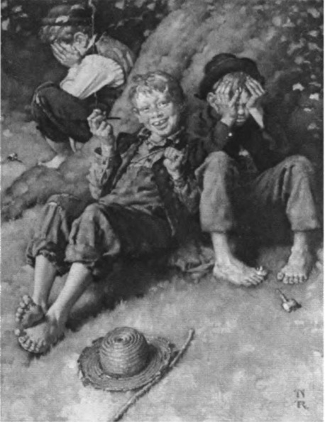 Том Сойер. Иллюстрация Н. Рокуэлла. 1876 г.