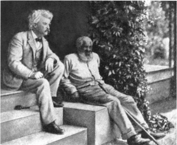 Марк Твен со своим другом Джоном Левисом, который послужил прототипом Джима в романе «Приключения Гекльберри Финна». 1880-е гг.
