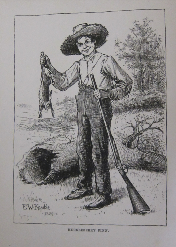 Первое появление Гекльберри Финна в первом издании его приключений, 1884